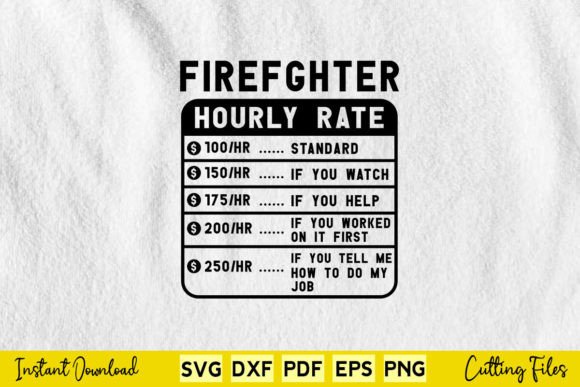 Funny Firefighter Hourly Rate Svg Png Review