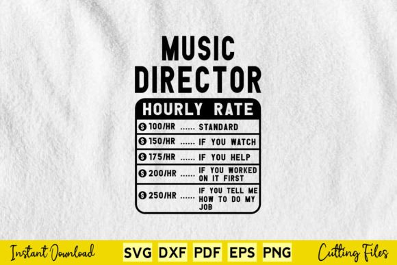 Funny Music Director Hourly Rate Svg