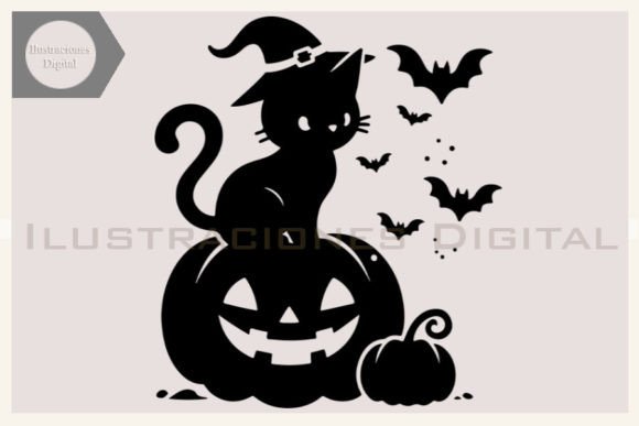Halloween Cat Pumpkin Bat Vector SVG Art Review