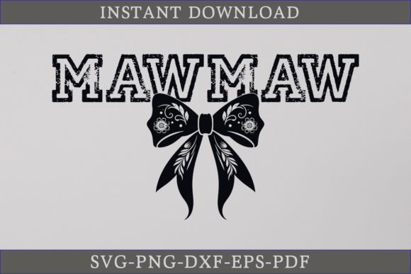 Halloween Mawmaw SVG Coquette Black Bow