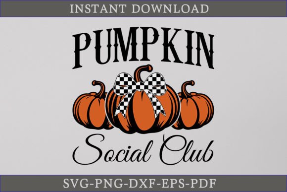 Pumpkin Social Club SVG Coquette Bow SVG