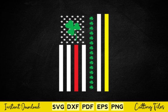Shamrock Vintage Irish American Flag Svg Review